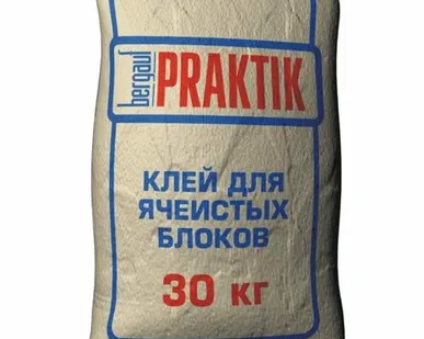 фото Клей для ячеистых блоков Bergauf Praktik, 30 кг