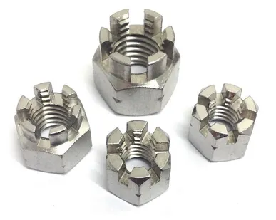 фото Гайка М10 корончатая (прорезная) DIN 935, оцинкованная сталь