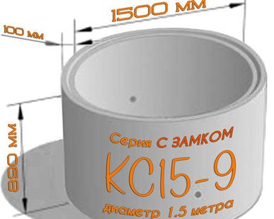 фото Кольцо колодца КС 15-9 замок