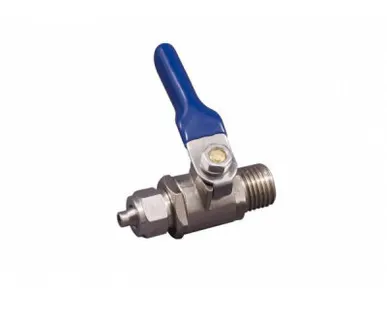 фото Кран врезной 1/4 с зажимной гайкой