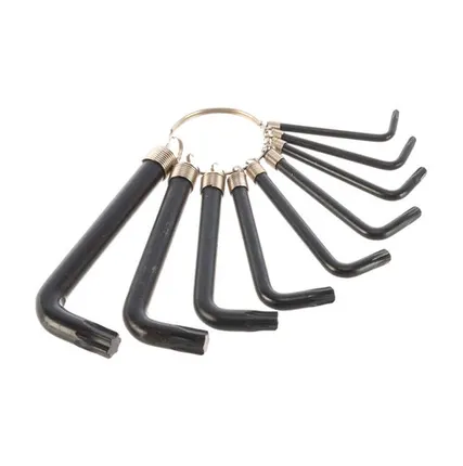 Фото №0 Набор ключей имбусовых TORX 9 шт: T10,15,20,25,27,30,40,45,50, оксидированные, на кольце, SPARTA, 1 шт