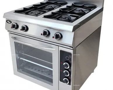 фото Плита газовая 4-х горелочная с полностью газовой духовкой Ф5ЖТЛПДГ(г)