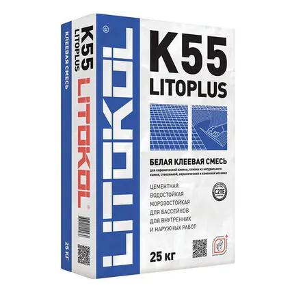 Фото №0 Клей плиточный для плитки и мозаики Litokol Litoplus K55 25кг