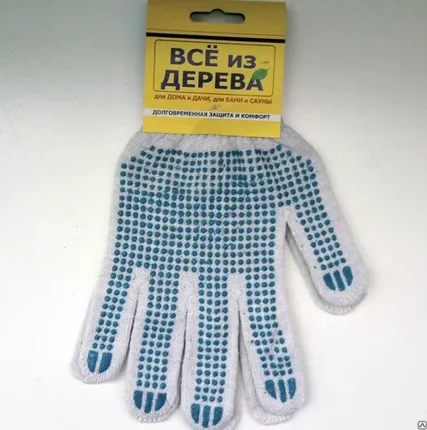 Фото №0 Перчатки (х/б с ПВХ) 5 ниток Белые //10