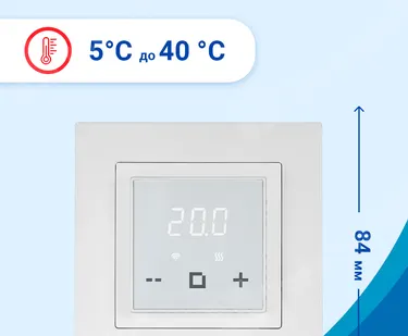 фото Терморегулятор ДЕВИ Classy Wi-Fi 220В, 16А, 3200Вт, цвет белый,диапозон регулировки 5...40 °С 140F1064R DEVI