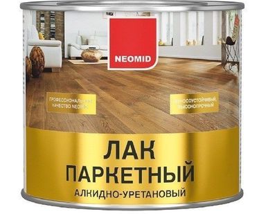 фото Лак паркетный алкидно-уретановый глянцевый, 9л Неомид