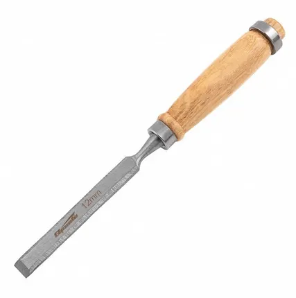 Фото №0 Стамеска прямая деревянная ручка 12мм Sparta 242445