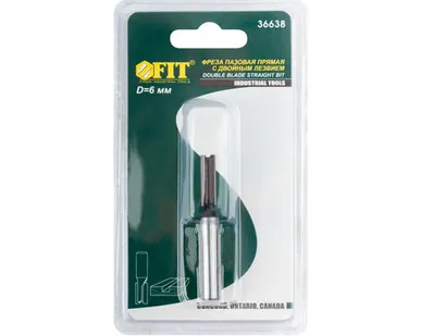 фото Фреза пазовая прямая с двойным лезвием, DxHxL=6х20х58 мм FIT, 1 шт