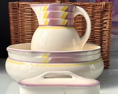 фото Набор для умывания таз кувшин мыльница 3 предмета АМА Untucht антик-керамика уценка