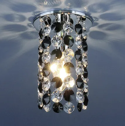 Фото №0 Светильник встраиваемый E14 209 хром/черный прозрачный хрусталь Elektrostandard