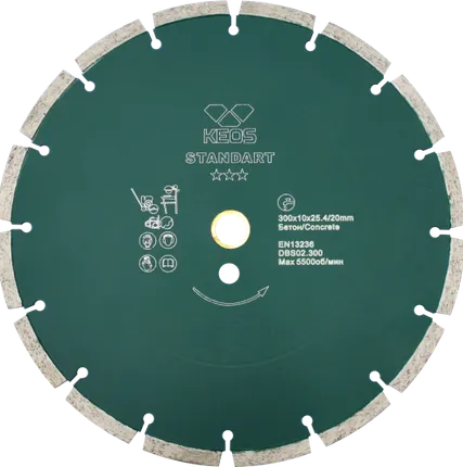 Фото №0 Диск алмазный KEOS Standart сегментный (бетон) 300мм/25,4/20 (DBS02.300)