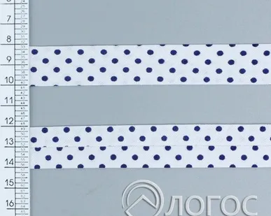 фото Косая бейка декор. .Т. 20 мм, В8, В8 (синий/белый)