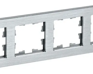 фото Рамка 4-м BRITE РУ-4-1-БрА металл алюм. IEK BR-M42-M-K47