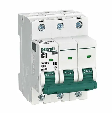 Фото №0 DEKraft Авт. выкл. 3Р 1А х-ка C ВА-103 6кА