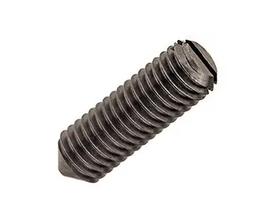 фото Винт установочный стопорный, с прямым шлицем, с коническим концом, DIN 533, без покрытия