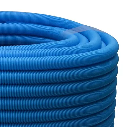 Фото №0 Кожух гофрированный таэн для м/п трубы Ду 16, синий. Бухта - 100 м.