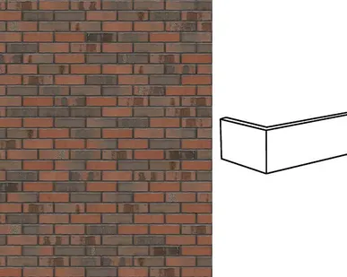 фото Клинкерная плитка угловая KING KLINKER Old Castle Old fort HF51, 240*71*115*10 мм