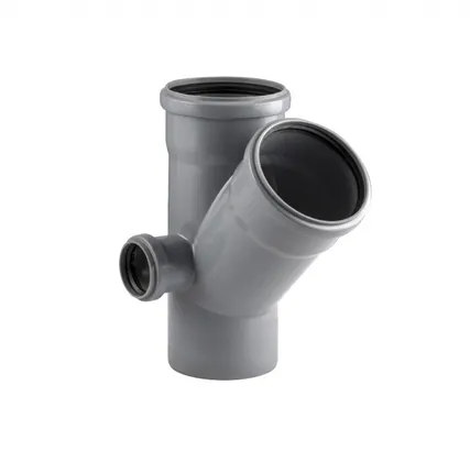 Фото №0 Крестовина двухплоскостная 110/110 (45°) левая 50 (87.5°) для внутренней канализации РосТурПласт