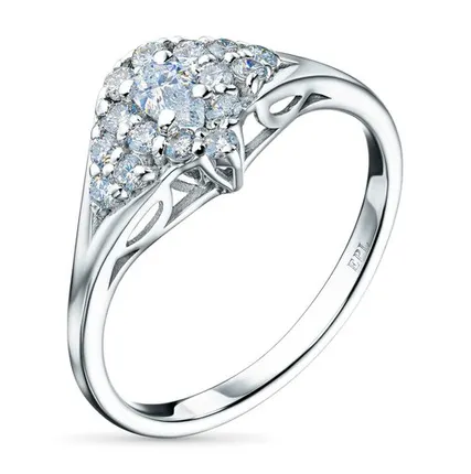 Фото №0 Кольцо ЭПЛ Даймонд с бриллиантами, из белого золота