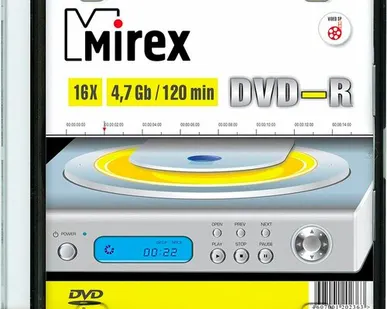 фото Носители информации DVD-R, 16x, Mirex, Slim/1, UL130003A1S