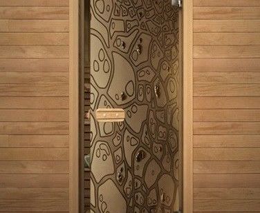 фото Дверь для сауны стеклянная Фьюзинг Панцирь