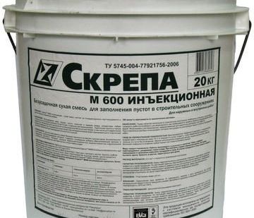 фото СКРЕПА М 600 безусадочная инъекционная, ведро 20 кг
