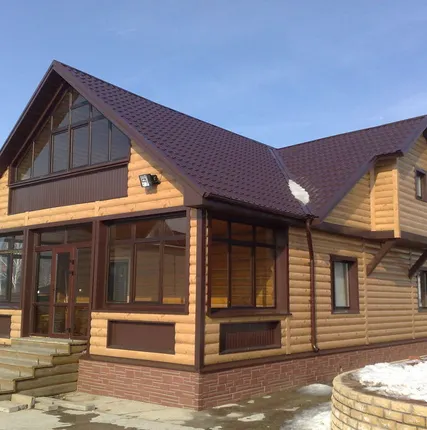 Фото №0 Сайдинг металлический под дерево,под бревно, под брус,под доску.