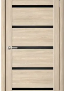 фото Межкомнатные двери ALBERO "Вена" Лиственница Мокко (ДО) Черный акрилат