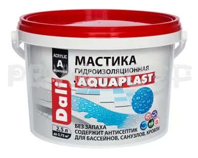 фото Мастика  2,5л акрил унив АКВАПЛАСТ DALI Рогнеда гидроизоляционная (голубой) (1/120) П