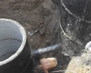 фото Монтаж ж/б колодцев для водопровода