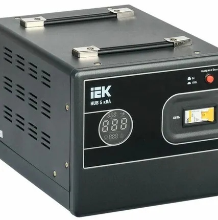 Фото №0 Стабилизатор напряжения 1ф 5кВА HUB переносной IEK IVS21-1-005-13