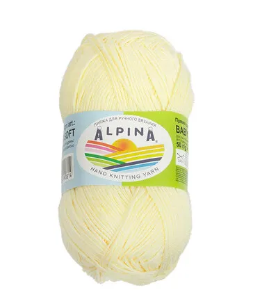 Фото №0 Пряжа ALPINA "BABY SUPER SOFT" 50% хлопок, 50% бамбук 50 г 150 м №02 бл.желтый