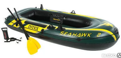 фото Лодка надувная Seahawk 2 Set 236х114х41 см+весла/насос Intex арт.68347