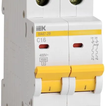 Фото №0 Выключатель автоматический модульный 2п C 1А 4.5кА ВА47-29 ИЭК MVA20-2-001-C
