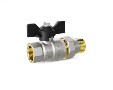 фото Кран шаровой с американкой LD Pride 1 1/4" н.р.-в.р. (ручка бабочка)
