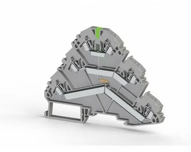 фото Klemsan Клеммник пружинный 3-х ярусный, 2,5мм.кв., с индикацией 24 VDC, (серый); YBK 2,5-3F (NPN)