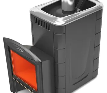 фото Печь для бани ТМФ Гейзер 2014 Inox Витра закр.каменка антрацит