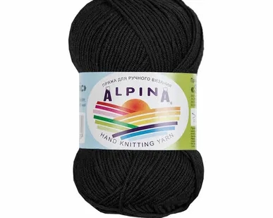 фото Пряжа ALPINA "SLAVIC" 70% вискоза, 30% шерсть 50 г 140 м №01 ЧЕРНЫЙ