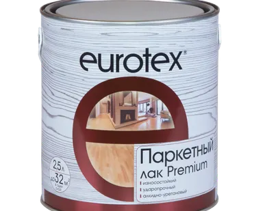 фото Лак паркетный &quot;Eurotex - Premium&quot; полуматовый 2,5 л.