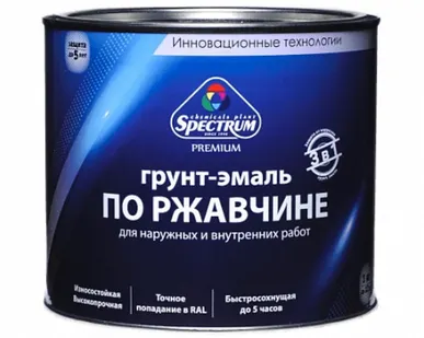 фото Грунт-эмаль по ржавчине 3 в 1, белый 0,8кг Spectrum Gloss
