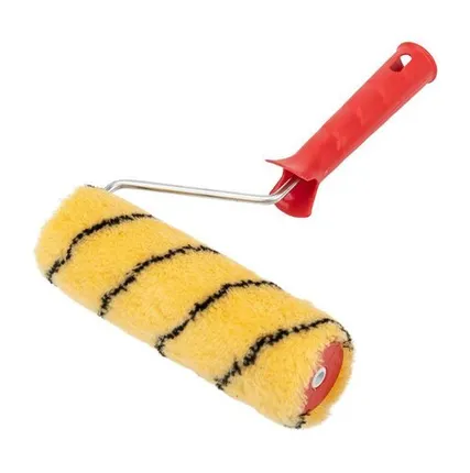 Фото №0 Валик полиакрил желт. с черн. полосой ворс 11мм шир. ролика 180мм бюгель 6мм d42мм Rexant 89-0021