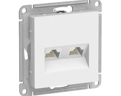 фото Schneider Electric Механизм розетки компьютерной 2-м AtlasDesign RJ45 кат.5E бел. ATN000185 Schneider Electric