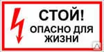 фото Этикетка самоклеящаяся 210х280 мм, символ "Стой! Опасно для жизни" Т-49 Зна