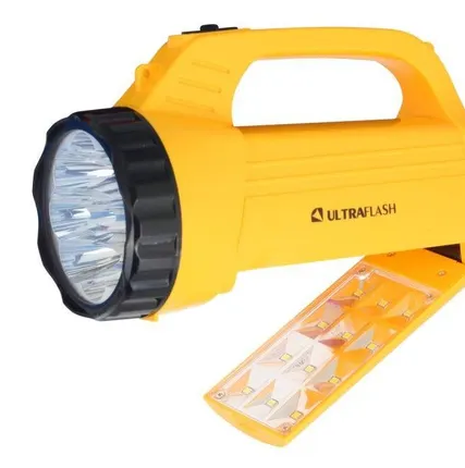 Фото №0 Фонарь LED3819CSM (аккум 220В желт. 9LED +12SMD LED 2 режима SLA) Ultraflash 12102/12860