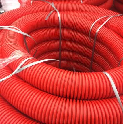Фото №2 Труба гофрированная двустенная ПНД d=63 мм с протяжкой красная DKC 121963