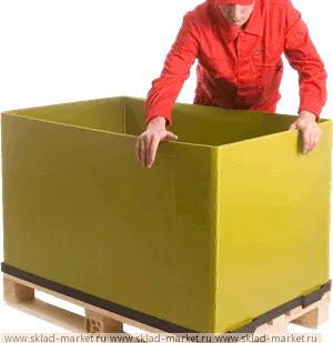 фото Контейнер пластиковый POLIBOХ многооборотный складной с крышкой на европодо