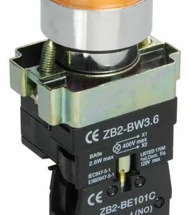 фото Кнопка управления LAY5-BW3561 с подсветкой желтый 1з ...