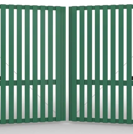 Фото №0 Распашные ворота AL-профиль вертикальные зеленые 4000х2000 мм