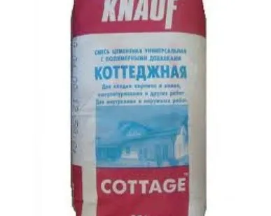 фото Штукатурка цементная универсальная Кнауф Коттеджная (Knauf Cottage), 25 кг