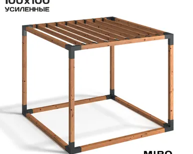 фото Коннекторы для беседки из бруса 100х100 CUBE+ графит